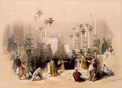 The Stone of Unction, Church of the Holy Sepulchre, 30th March 1839, plate 19 from Volume I of 