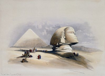 Pohled na nekropole v Gíze, rytina podle návrhu Davida Robertse (1796-1864) od David (after) Roberts