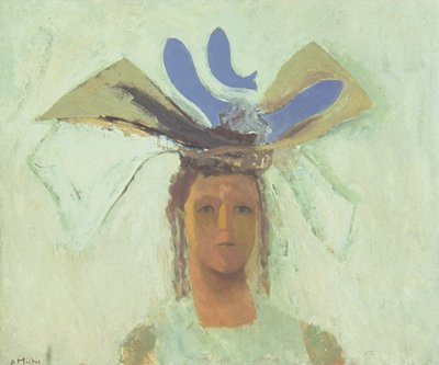 Dívka s modrou rybou (olej na palubě) od David Alan Redpath Michie