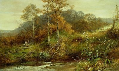 Podzimní říční scéna, The Brook, 1889. od David Bates