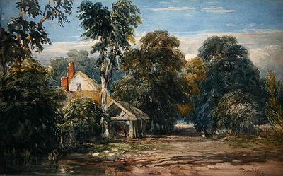 Chata a Byre na okraji lesa od David Cox