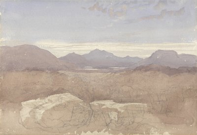 A Mountainous View, North Wales, c.1818 (s/c a grafit na papíře) od David Cox