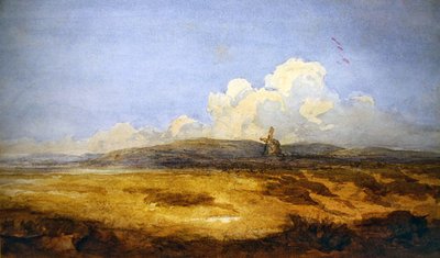 Větrný mlýn na společném (akvarel na papíře) od David Cox