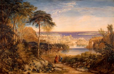 Kartágo: Aeneas a Achates, 1825 od David Cox