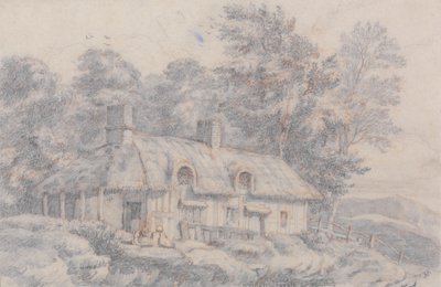 Chata v Herefordshire, cca 1820 (grafit na papíře) od David Cox