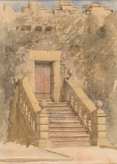 Dveře u Haddon Hall, asi 1845 (akvarel a tužka na papíře) od David Cox