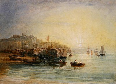 Rybářské lodě v Doveru (akvarel na papíře) od David Cox