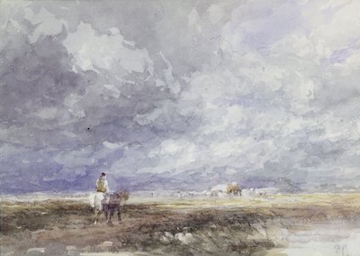 Going to the Hayfield, cca 1855 (černá křída a akvarel na papíře) od David Cox