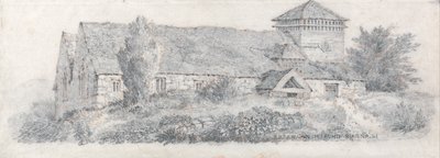 Kostel Llanfair, Severní Wales pro pojednání o krajinomalbě a efektech v akvarelových barvách od David Cox
