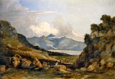 Snowdon (akvarel na papíře) od David Cox