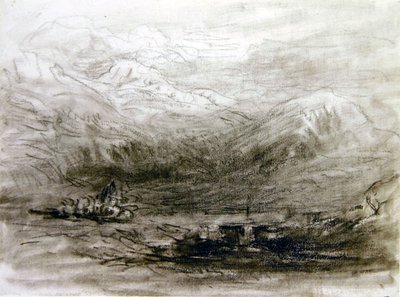 Snowdonia (černá křída na papíře) od David Cox