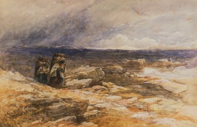 The Peat Gatherers poblíž Bettws-Y-Coed, Severní Wales (akvarel) od David Cox
