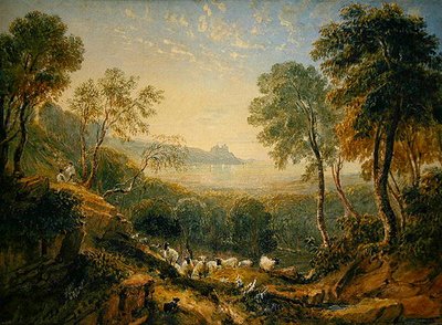 Pohled na hrad Harlech (akvarel na papíře) od David Cox
