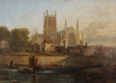 Worcesterská katedrála, řeka Severn od David Cox