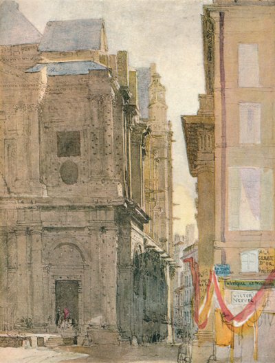Kostel sv. Eustache, Paříž, c1829 od David Cox the elder