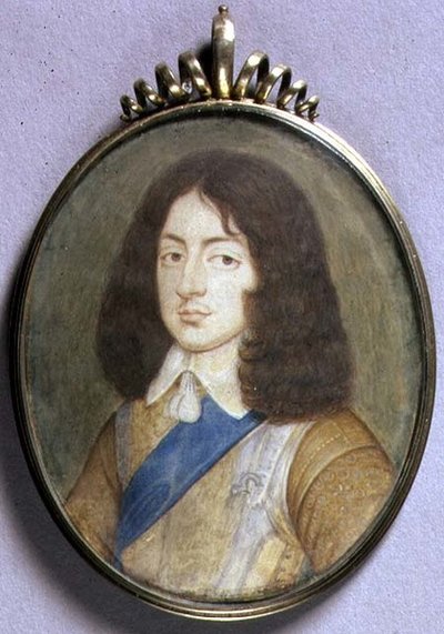 Portrétní miniatura Karla II od David Des Granges