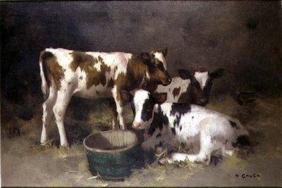 Tři telata (olej na plátně) od David Gauld