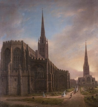 Kostely sv. Michaela a Nejsvětější Trojice, ze severovýchodu, Coventry, 1849 od David Gee