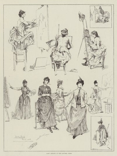 Lady Artists v pařížském Louvru od David Hardy