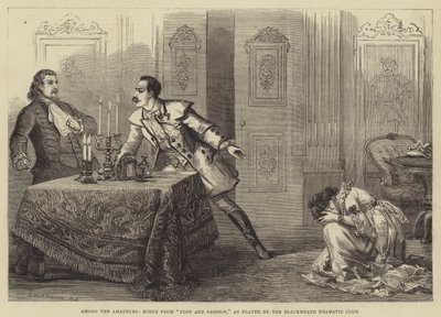 Mezi amatéry, Scéna z Plotu a vášně v podání Blackheath Dramatic Club od David Henry Friston