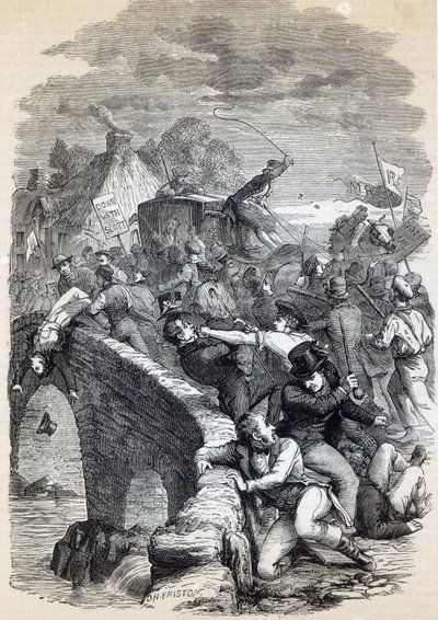 Election Riot at Hawick, 1837, ilustrace z „Cassell