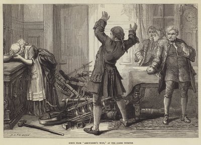 Scéna z Arkwrightovy ženy v divadle Globe od David Henry Friston