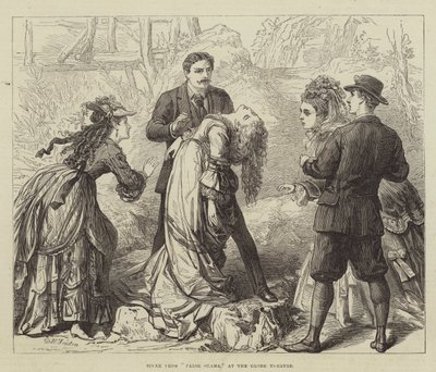 Scéna z Falešné hanby, v divadle Globe od David Henry Friston