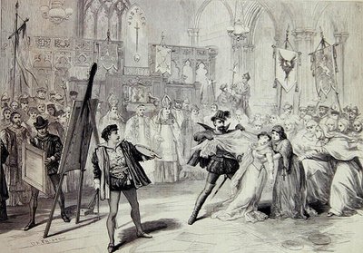 Scéna z opery Michaela Balfeho „Moro, malíř Antverp“. od David Henry Friston