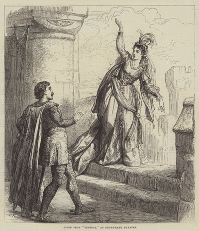 Scéna z Rebeccy v divadle Drury-Lane od David Henry Friston