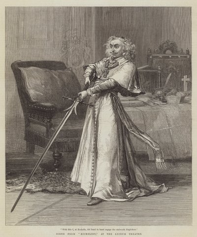 Scéna z Richelieu, v divadle Lyceum od David Henry Friston