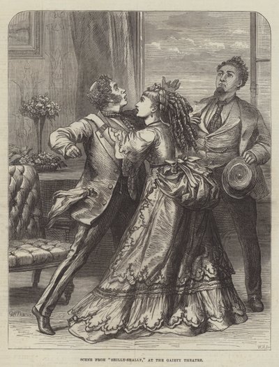 Scéna z Shilly-Shally, v Gaiety Theatre od David Henry Friston