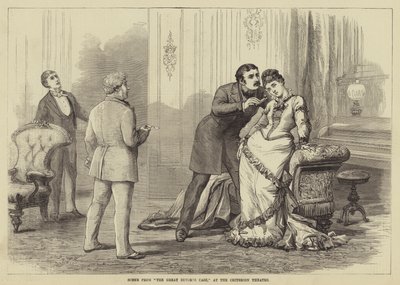 Scéna z Velkého rozvodového případu v divadle Criterion od David Henry Friston