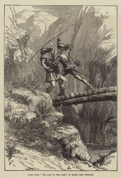 Scéna z muzikálu The Lady of the Lake v divadle Drury Lane Theatre od David Henry Friston