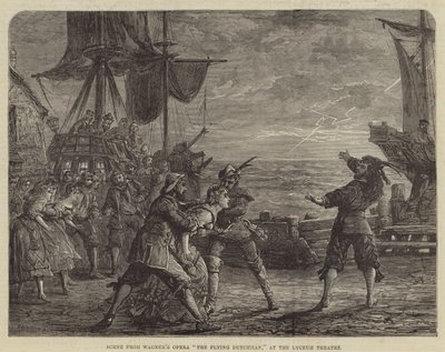 Scéna z Wagnerovy opery The Flying Dutchman, v divadle Lyceum od David Henry Friston