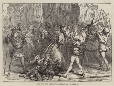 Scéna z Dětské pantomimy v Adelphi od David Henry Friston