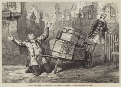 Scéna z Nové opery Vrátného z Havru v Princeznině divadle od David Henry Friston