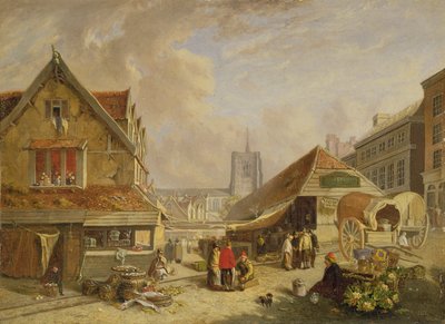 Starý rybí trh, Norwich, 1825 od David Hodgson