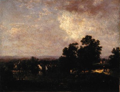 Wallkill Scenery, cca 1885 (olej na palubě) od David Johnson