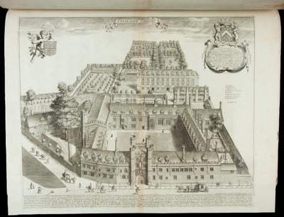 „Collegium Christi“, Pohled na Christ’s College Cambridge, 1690 od David Loggan
