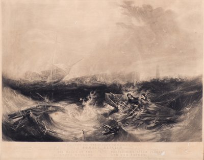Grace Darling a její otec zachraňující devět přeživších z Forfarshire od David Lucas