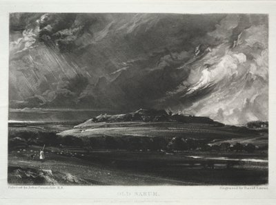 Různé předměty krajiny, charakteristické pro anglické scenérie z obrazů malovaných Johnem Constablem, R.A.: Old Sarum od David Lucas