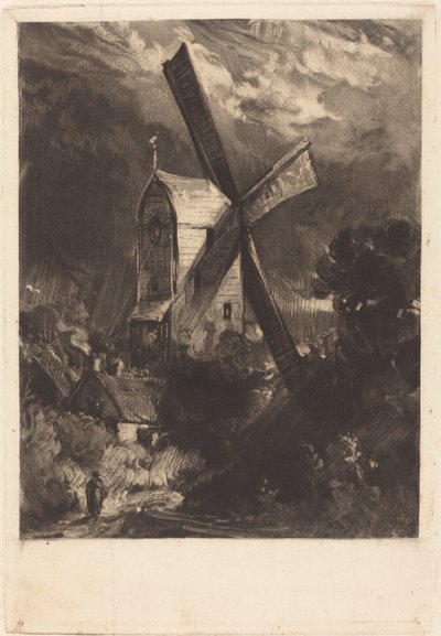 Mlýn poblíž Brightonu od David Lucas after John Constable