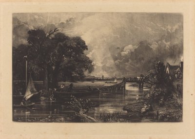 Řeka Stour od David Lucas after John Constable