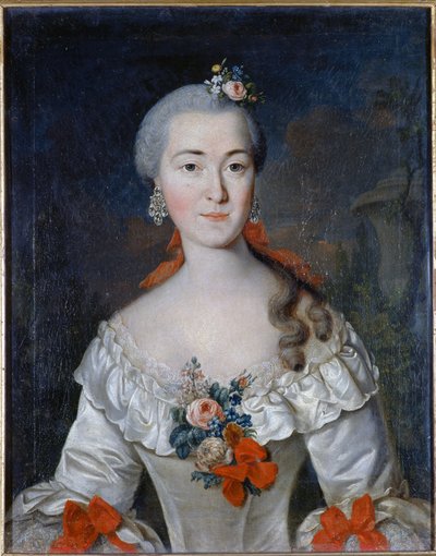 Portrét Marie Ivanovny Tatiščevové (rozené Mamonové) (1730-1794) - Peinture de David Lueders (Luders) (1710-1759), Olej na plátně 1759 Státní Treťjakovská galerie, Moskva 70x56 od David Luders