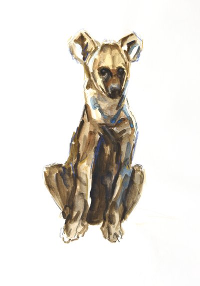 Štěně hyeny, 2020 (akvarel, pastel a kvaš na papíře) od David Mayer