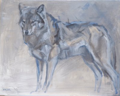 Wolf 1, 2023 (olej na plátně) od David Mayer