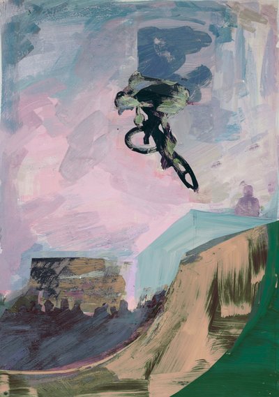 Half-Pipe, 2018 (akryl a řezaný papír) od David McConochie