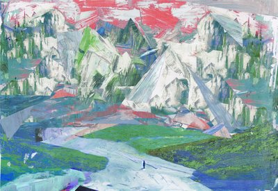 Sawtooth II, 2017, Kombinovaná technika na dřevěné desce od David McConochie