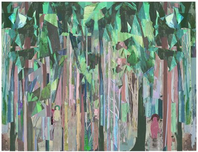 Spaces In Between, 2017 Mixed Media na dřevěném panelu od David McConochie