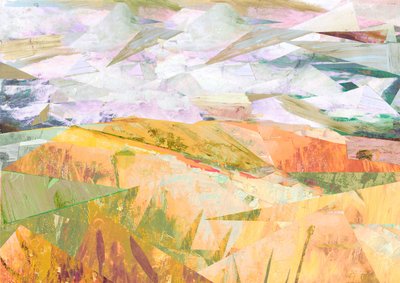 Summer Fields, 2017 (smíšená média na dřevěném panelu) od David McConochie